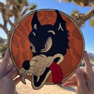 1 Left. Wolfie Embroidered Patch